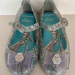 Mini Melissa Silver Glitter Elsa Shoes